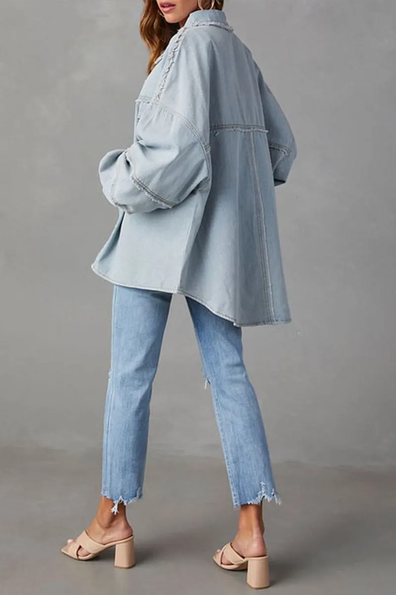 HCR1280 Oversized Denim Shacket