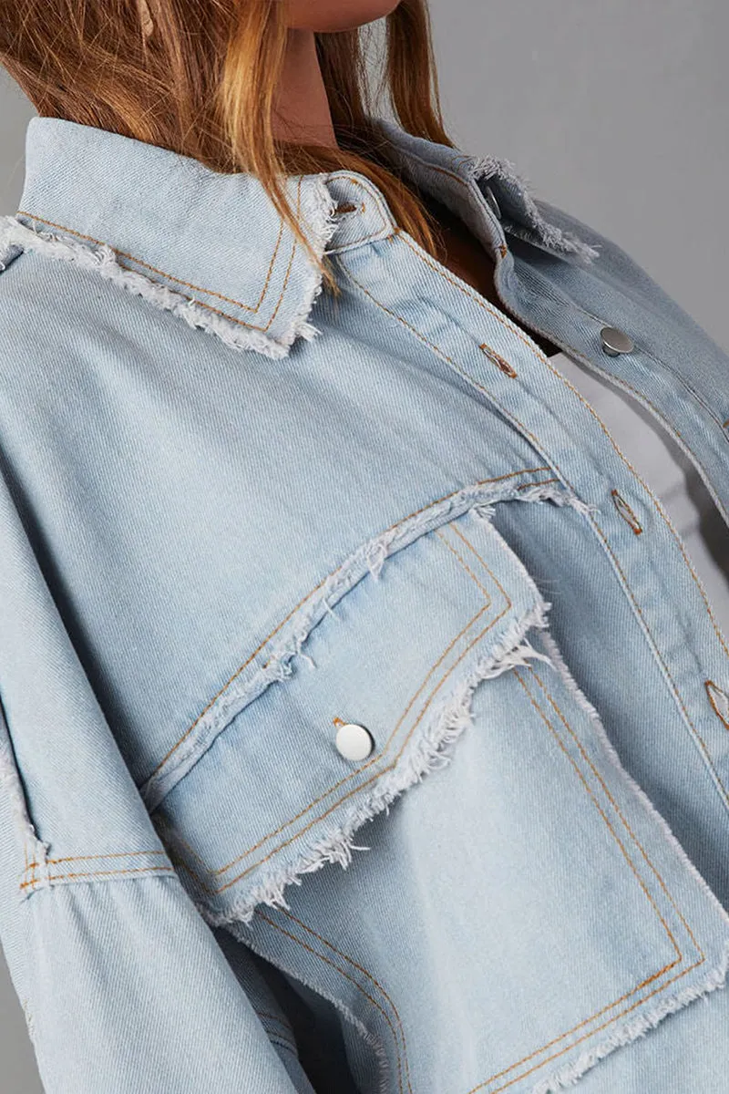 HCR1280 Oversized Denim Shacket