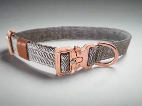 Herringbone buckle dog collar