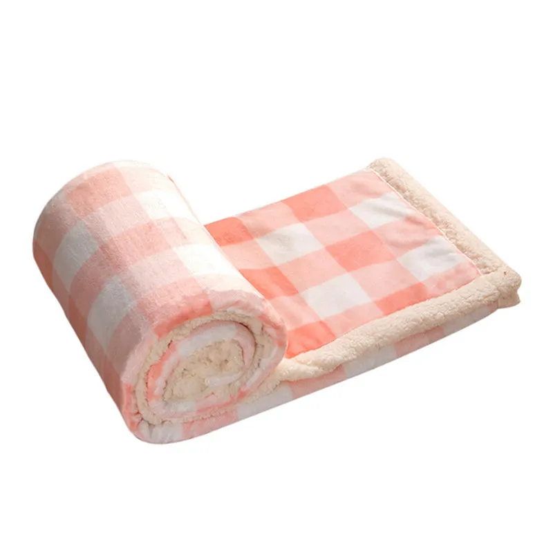 Home Thickened Winter Warm Fashion Comfortable Plaid Flannel Blanket