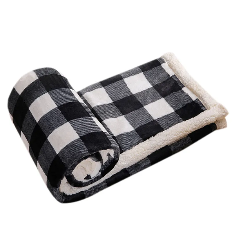 Home Thickened Winter Warm Fashion Comfortable Plaid Flannel Blanket