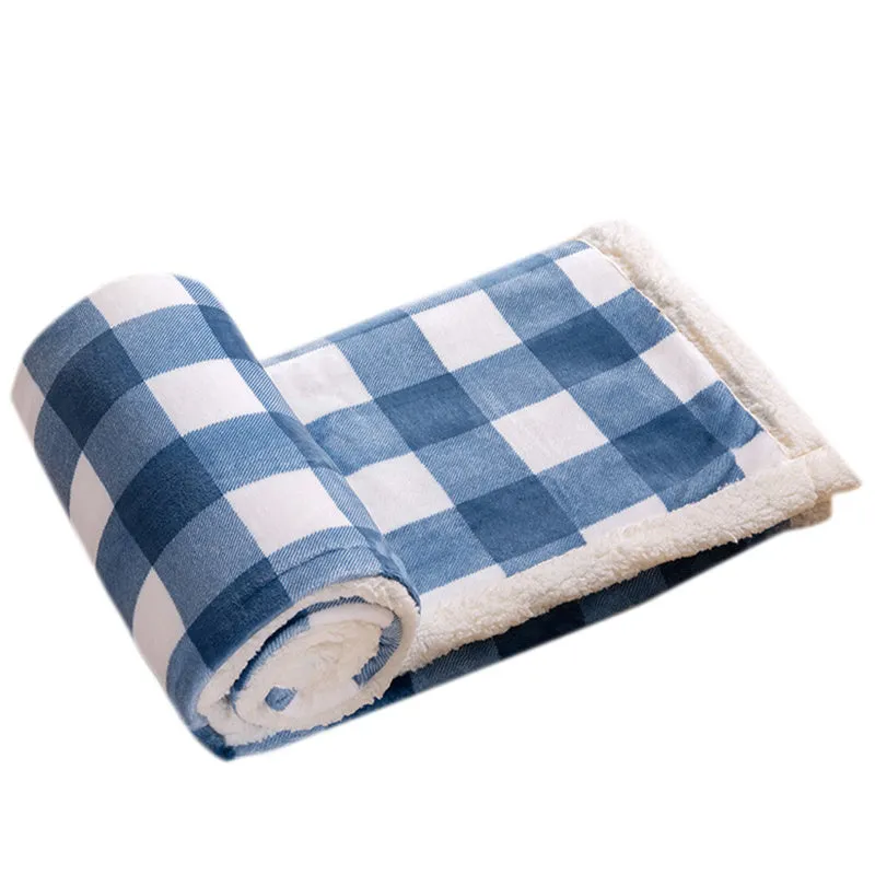 Home Thickened Winter Warm Fashion Comfortable Plaid Flannel Blanket