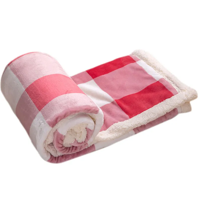 Home Thickened Winter Warm Fashion Comfortable Plaid Flannel Blanket