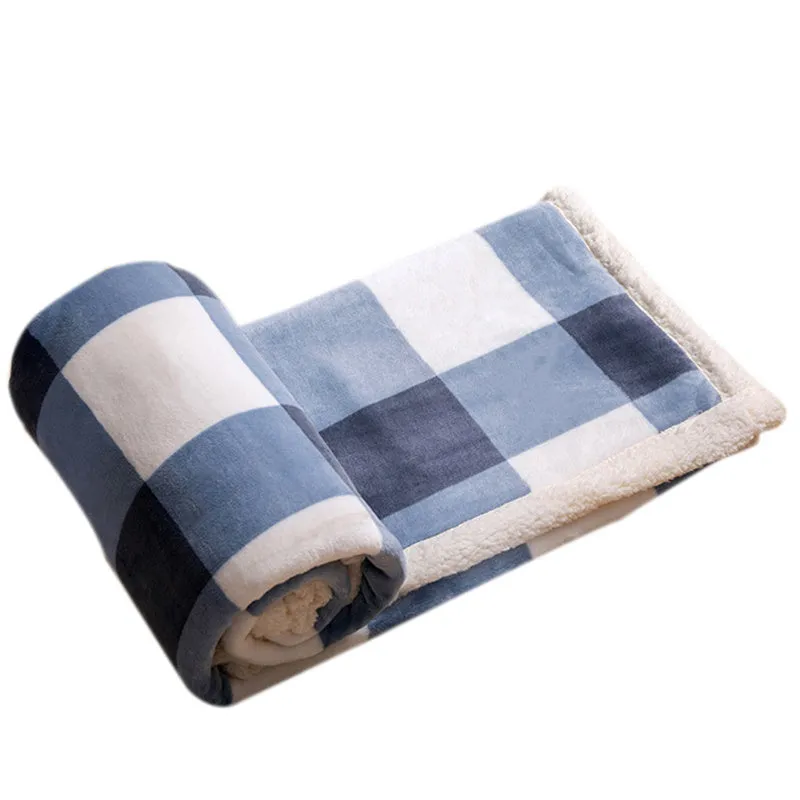 Home Thickened Winter Warm Fashion Comfortable Plaid Flannel Blanket