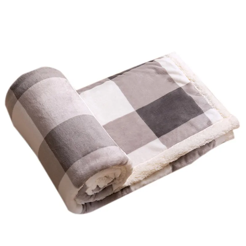 Home Thickened Winter Warm Fashion Comfortable Plaid Flannel Blanket