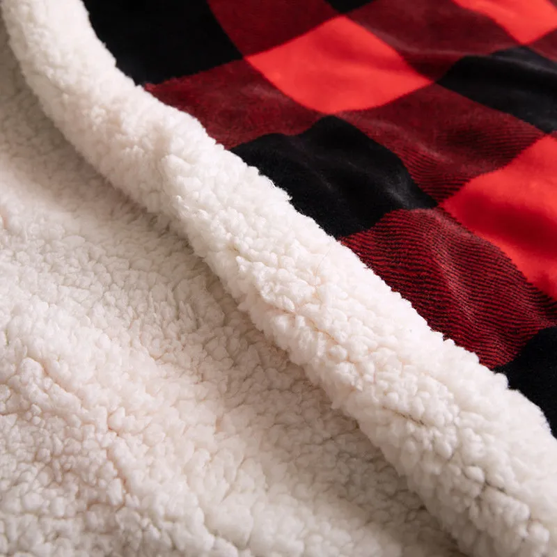 Home Thickened Winter Warm Fashion Comfortable Plaid Flannel Blanket