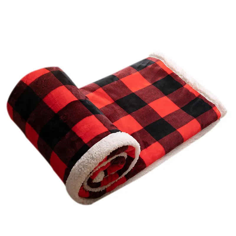 Home Thickened Winter Warm Fashion Comfortable Plaid Flannel Blanket