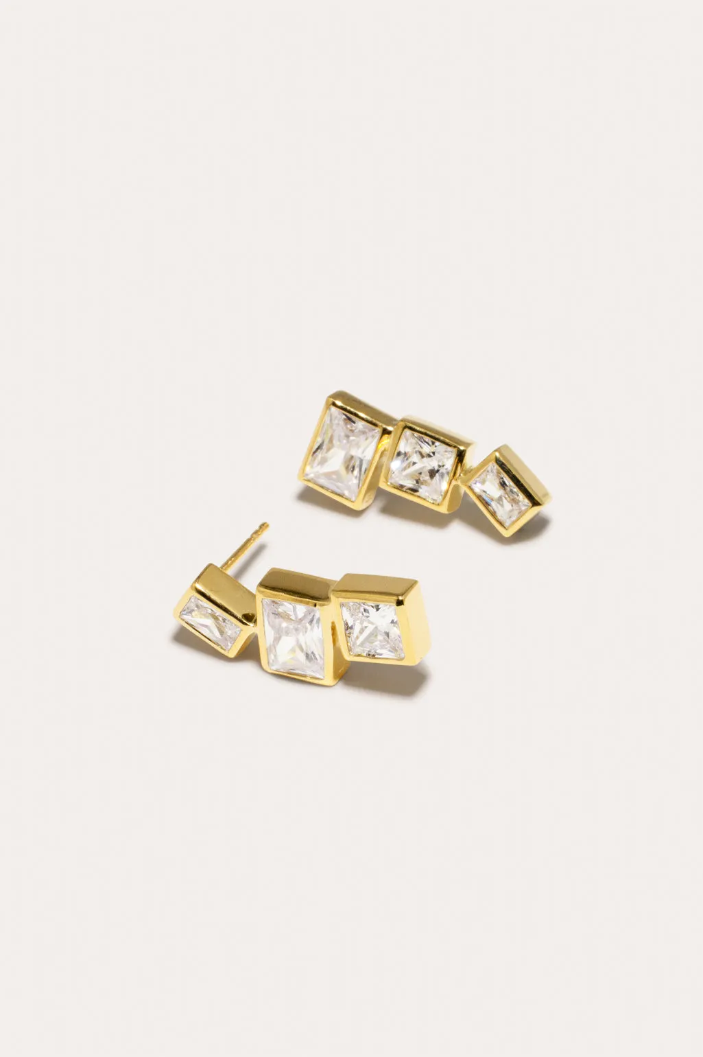 How to Get a Low Score at Tetris - Zirconia and Recycled Gold Vermeil Earrings