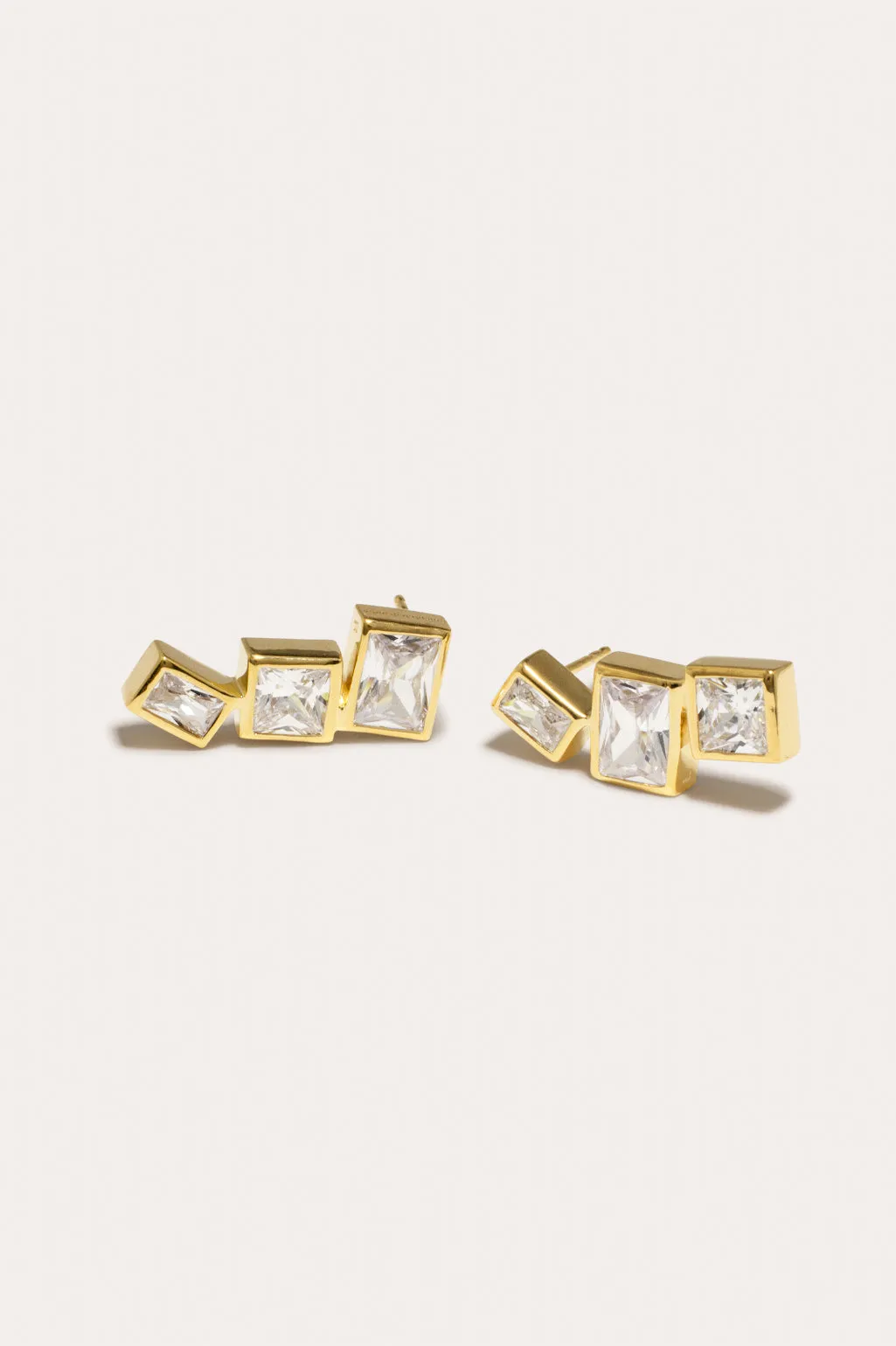 How to Get a Low Score at Tetris - Zirconia and Recycled Gold Vermeil Earrings