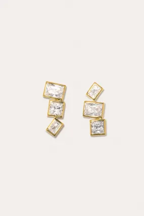 How to Get a Low Score at Tetris - Zirconia and Recycled Gold Vermeil Earrings