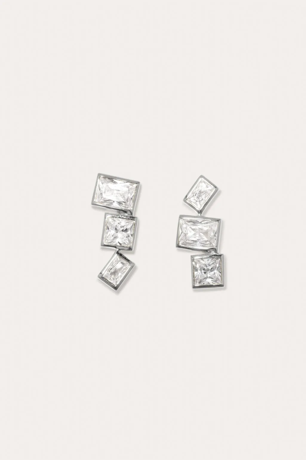 How to Get a Low Score at Tetris - Zirconia and Recycled Silver Earrings