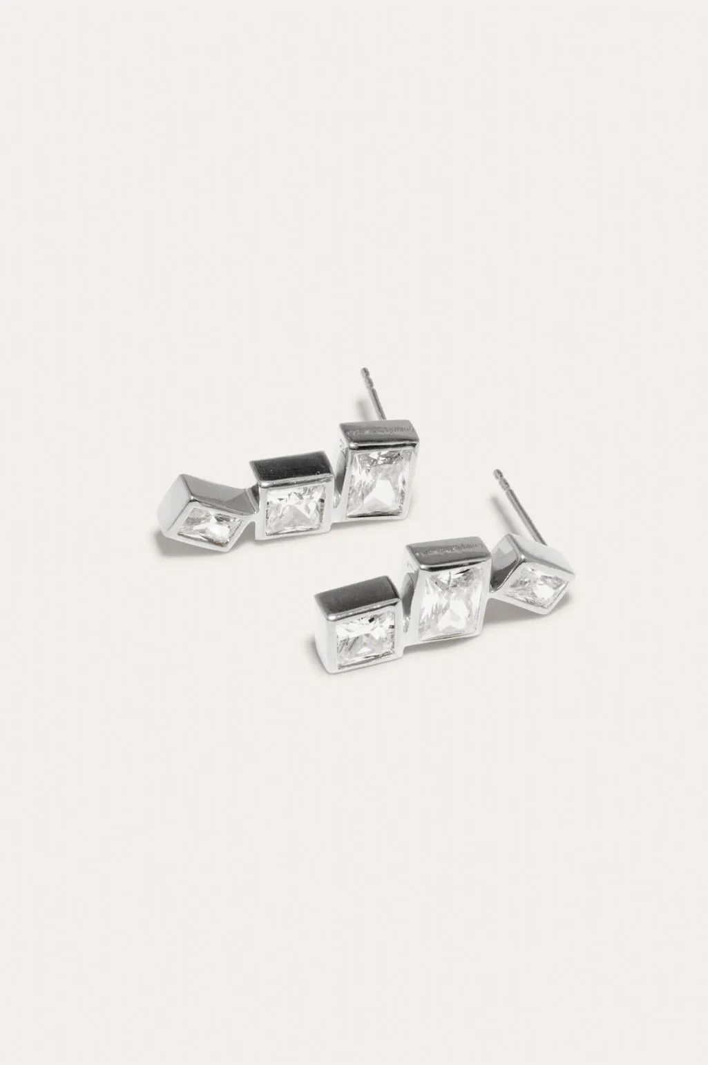 How to Get a Low Score at Tetris - Zirconia and Recycled Silver Earrings