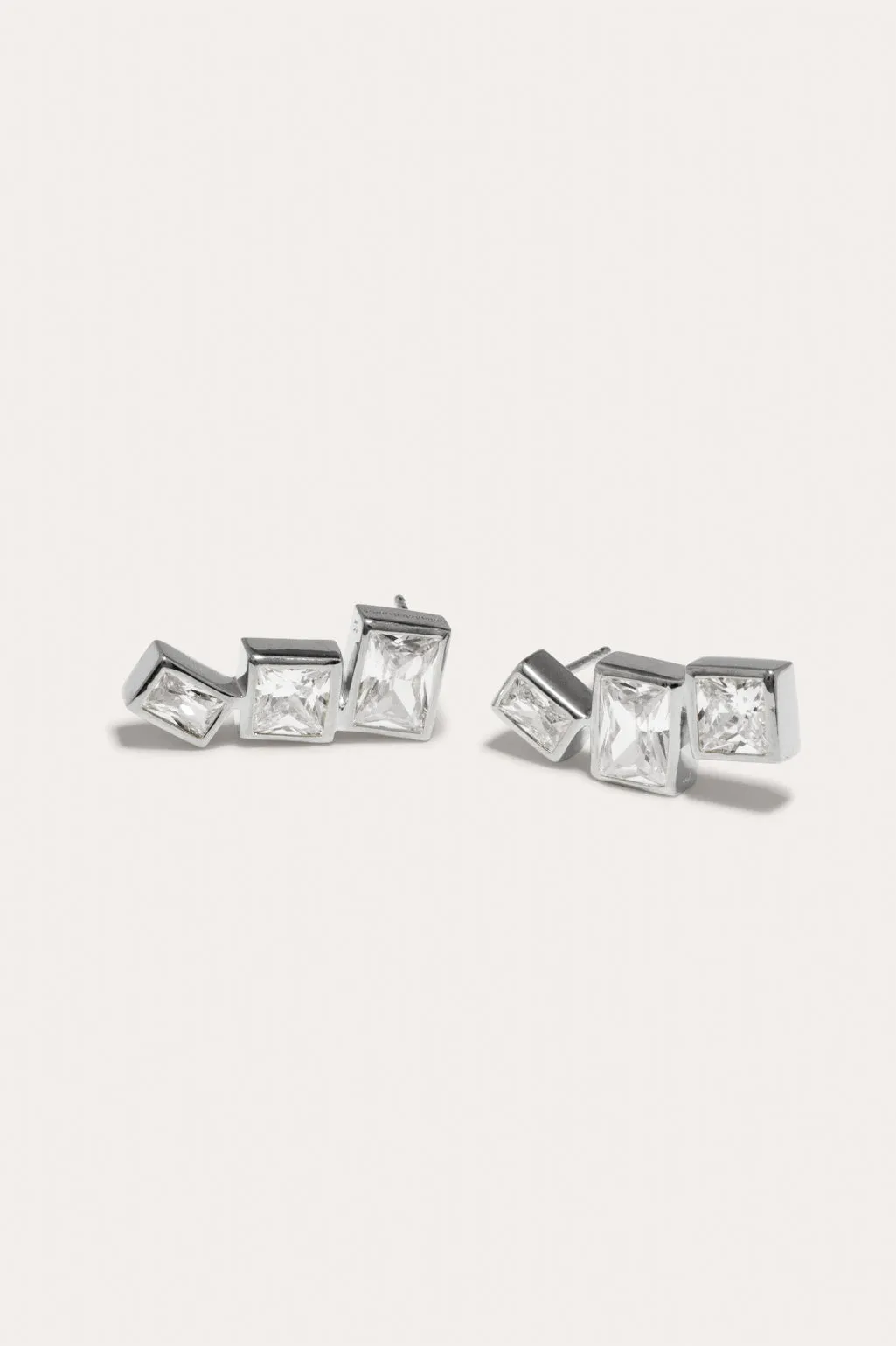 How to Get a Low Score at Tetris - Zirconia and Recycled Silver Earrings