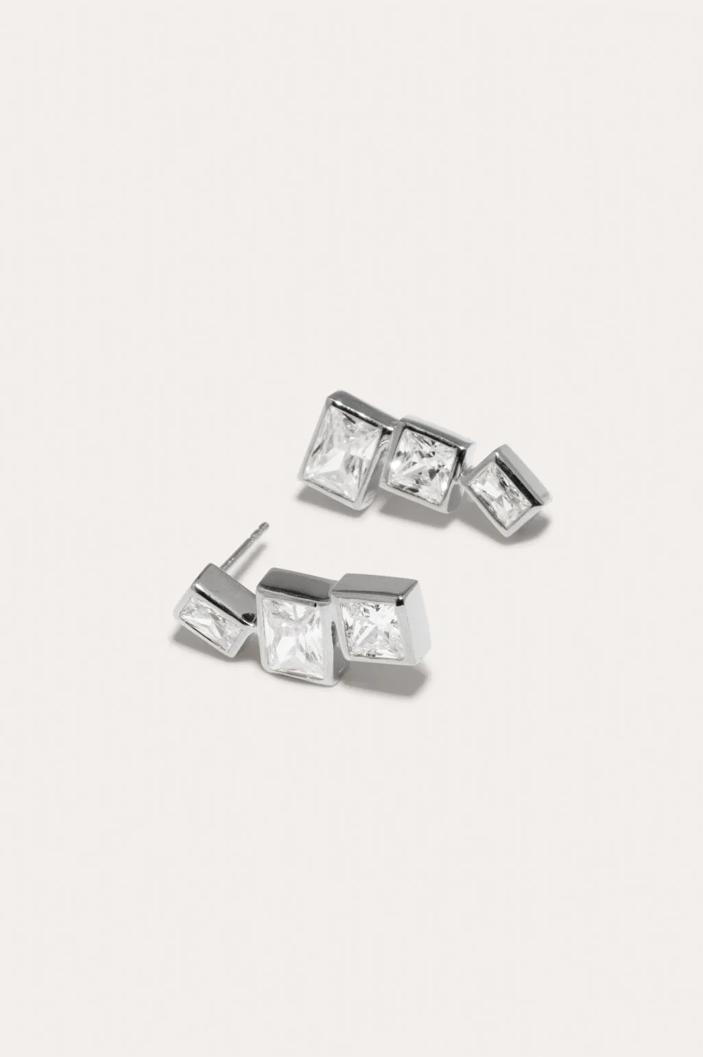 How to Get a Low Score at Tetris - Zirconia and Recycled Silver Earrings