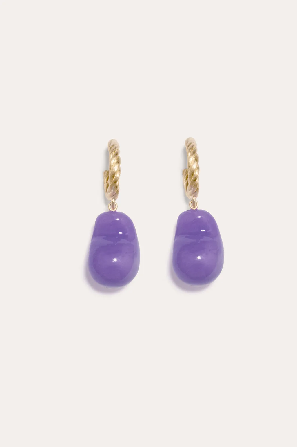 Husband Number Six? - Lilac Bio Resin and Gold Vermeil Earrings