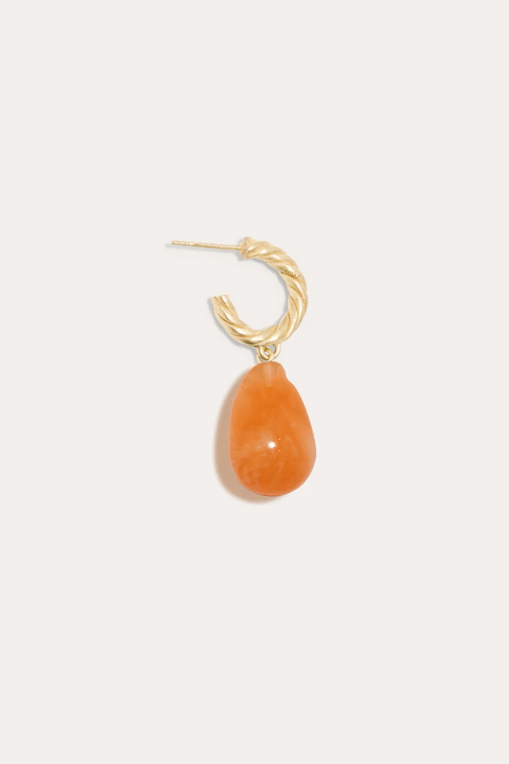 Husband Number Six? - Orange Bio Resin and Gold Vermeil Single Earring