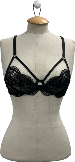 Implicite Black Strappy Cut Out Lace Underwear UK 32D