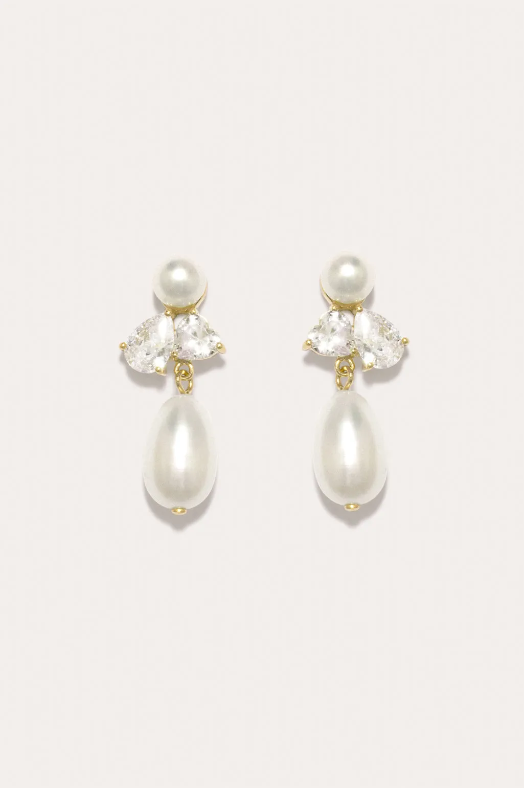 Infinity's Reversal - Pearl and Zirconia Recycled Gold Vermeil Earrings