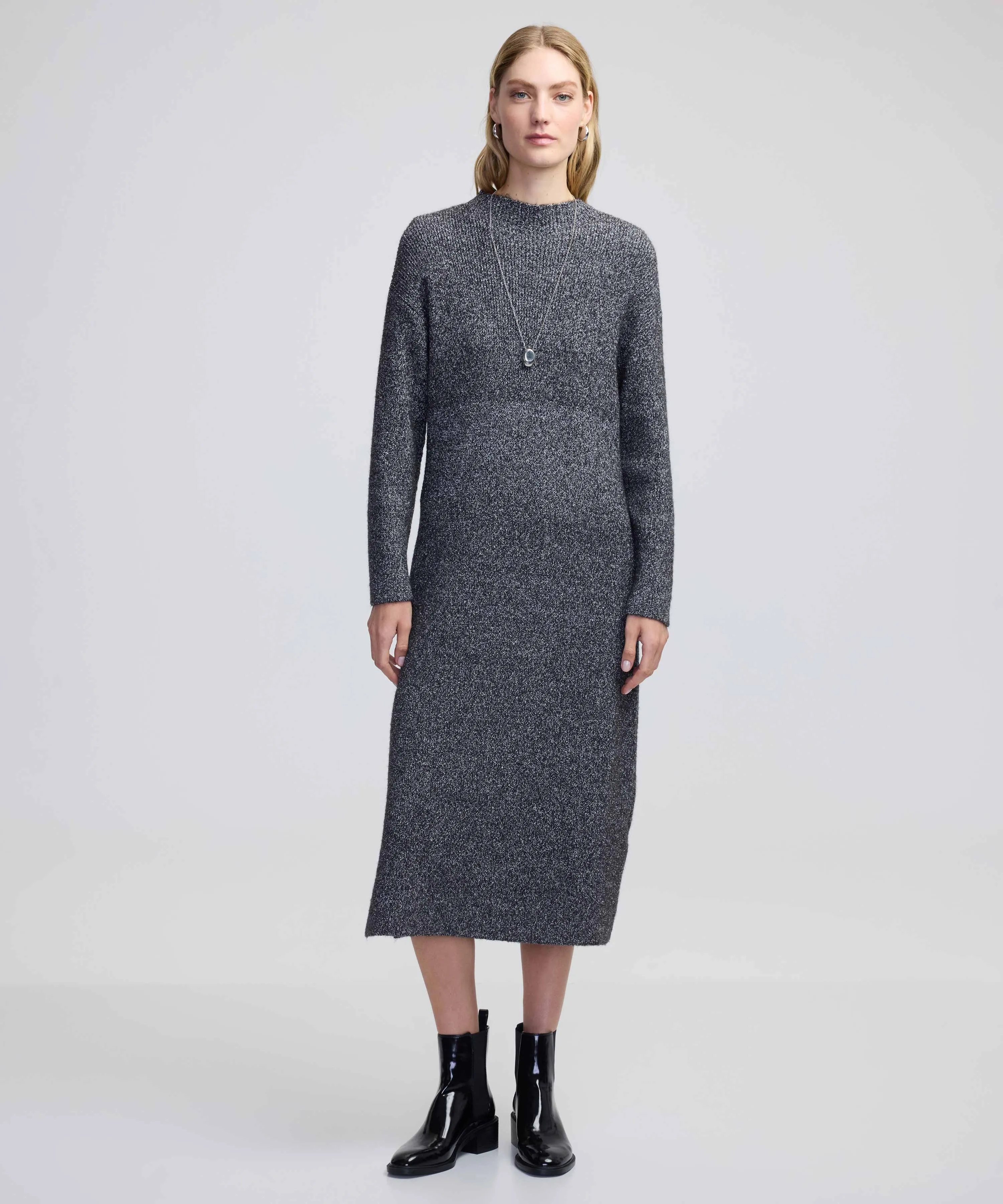 Ipekyol Belted Knit Dress Grey