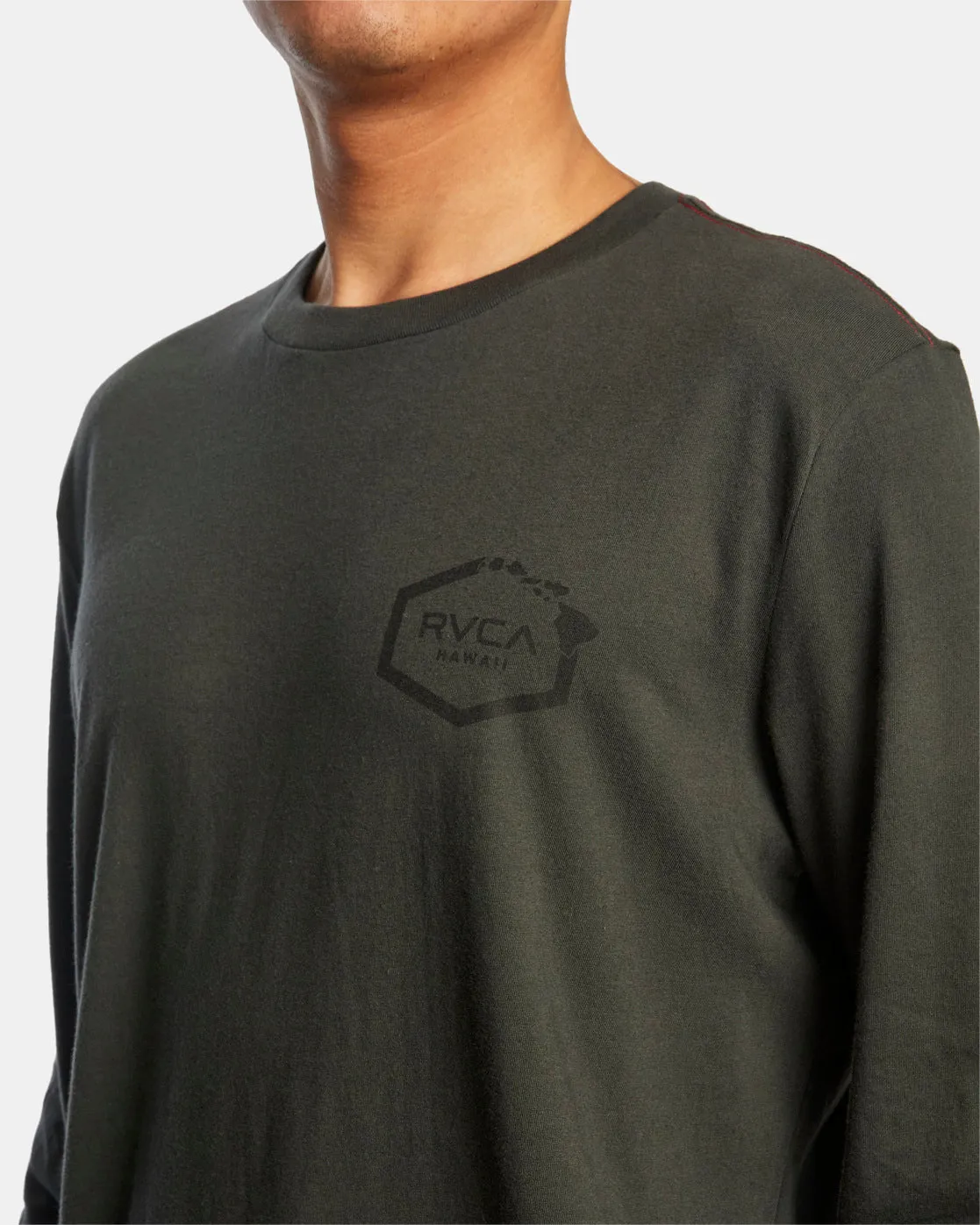 Island Hex Long Sleeve Tee - Pirate Black