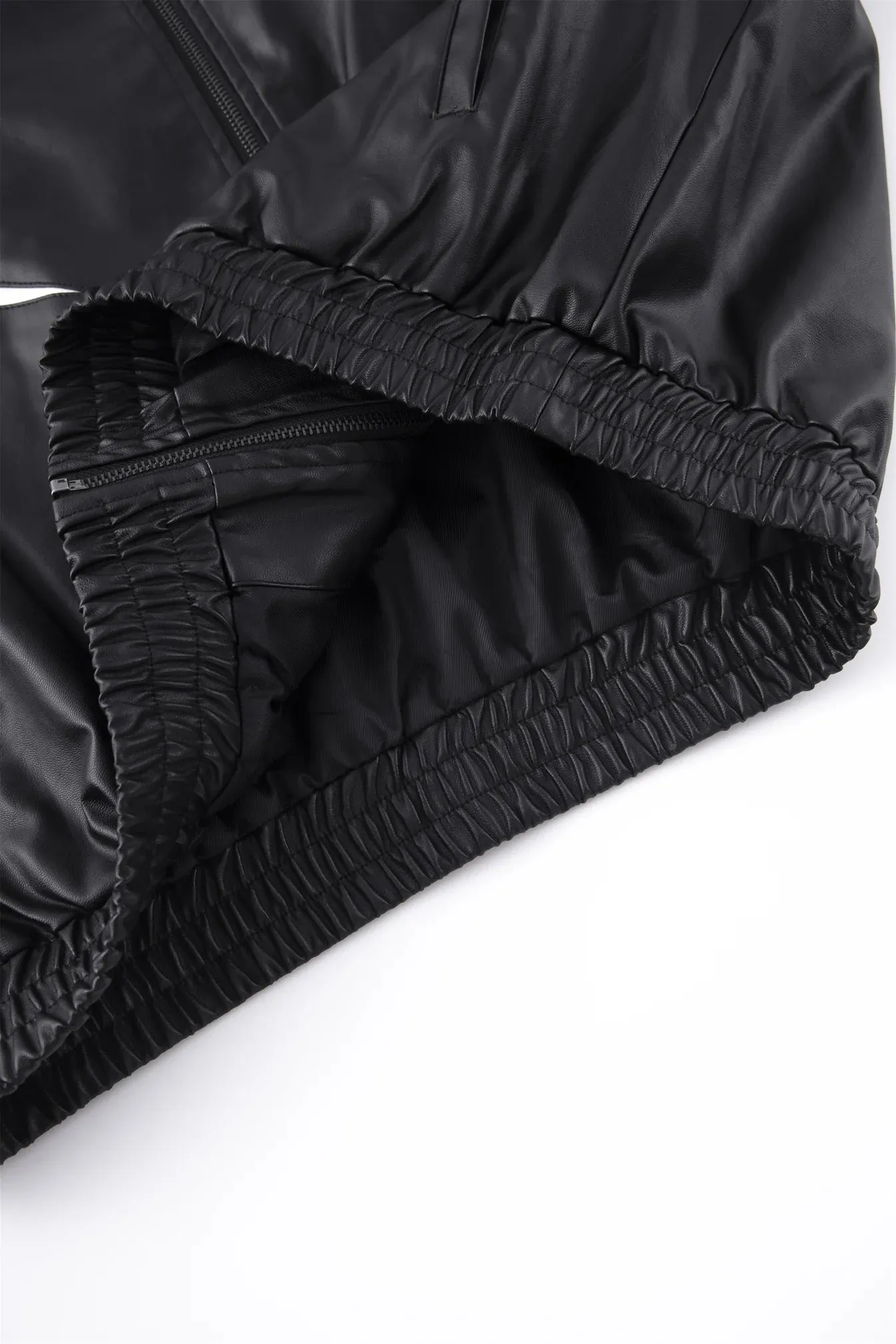 Jacket Leather Track Jacket Black/White | Unknown