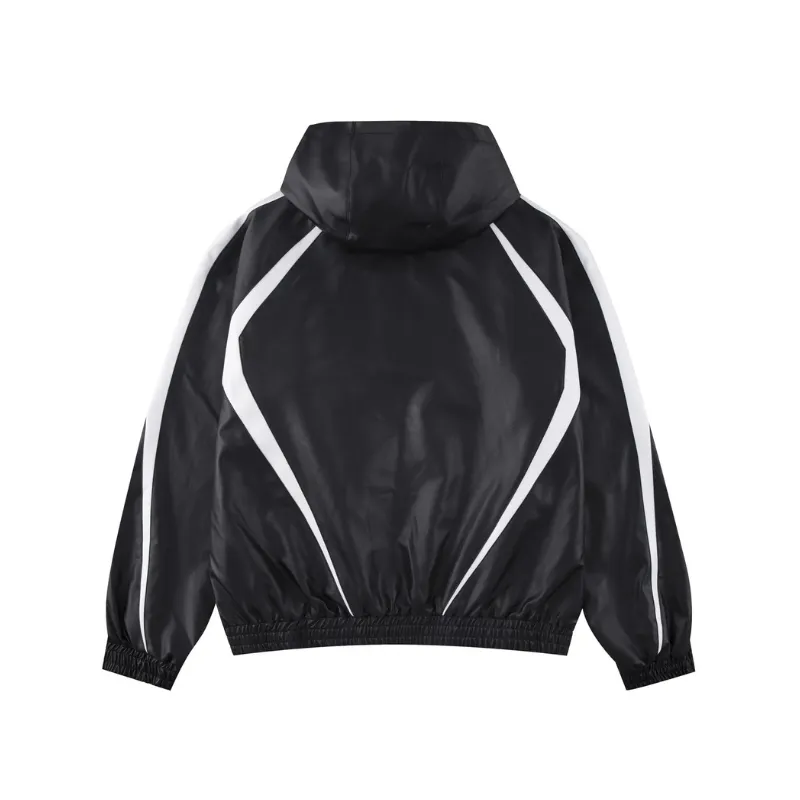 Jacket Leather Track Jacket Black/White | Unknown