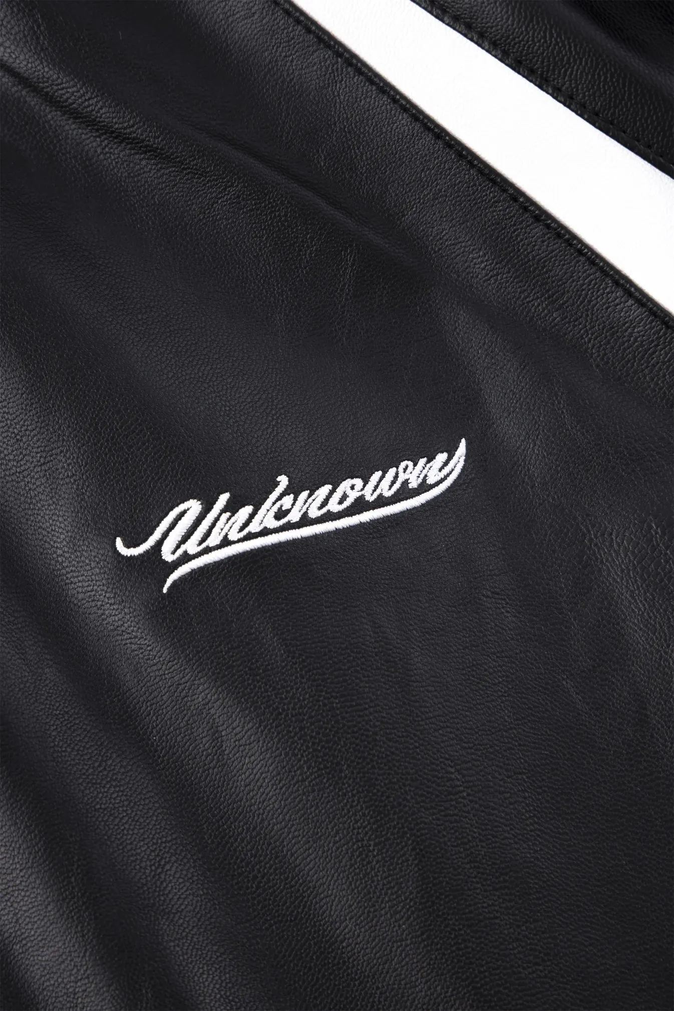 Jacket Leather Track Jacket Black/White | Unknown