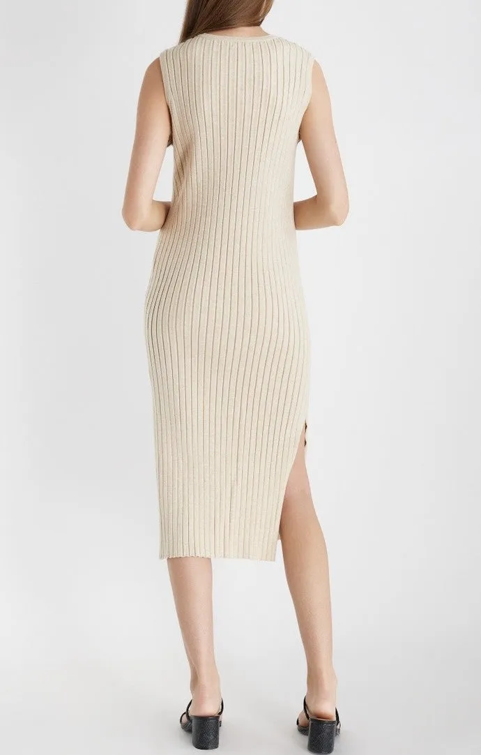 Janessa Cream Ribbed Dress