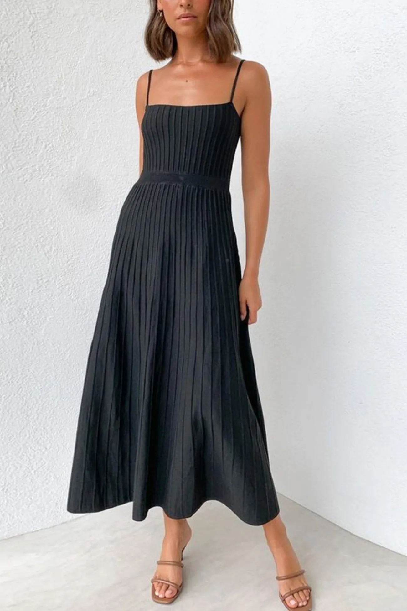 Joskaa Pleated High Waist Knit Dress