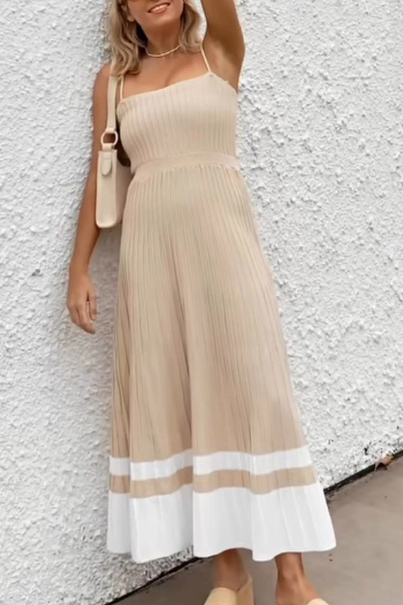 Joskaa Pleated High Waist Knit Dress