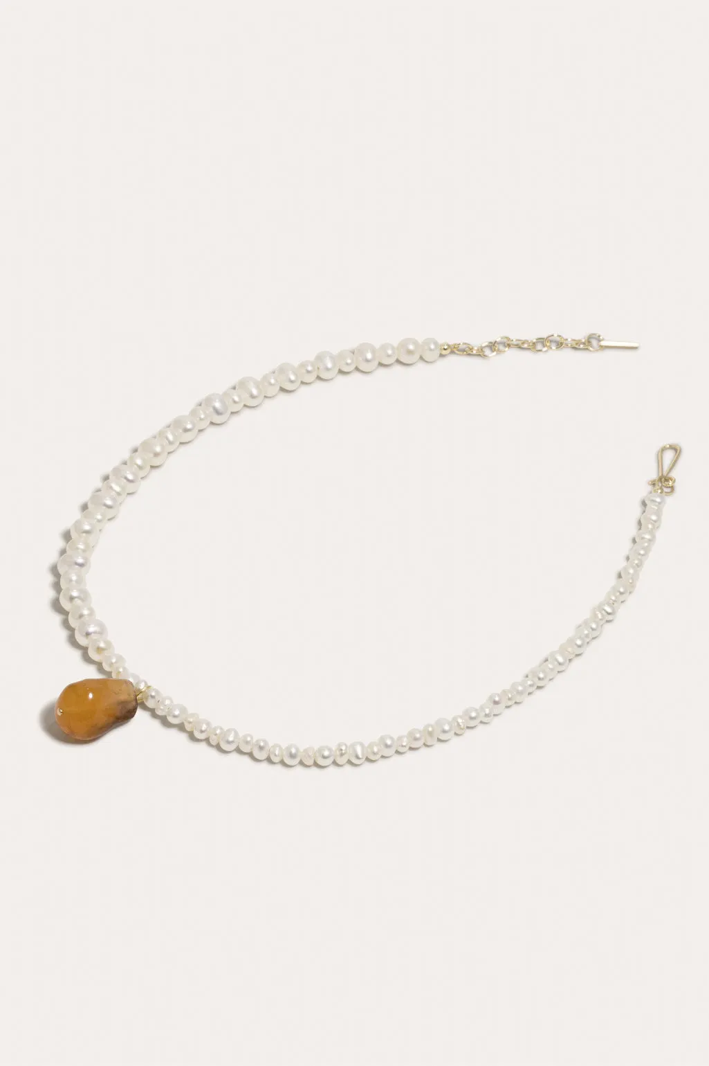 Keld - Pearl and Tortoise Shell Bio Resin Gold Vermeil Necklace