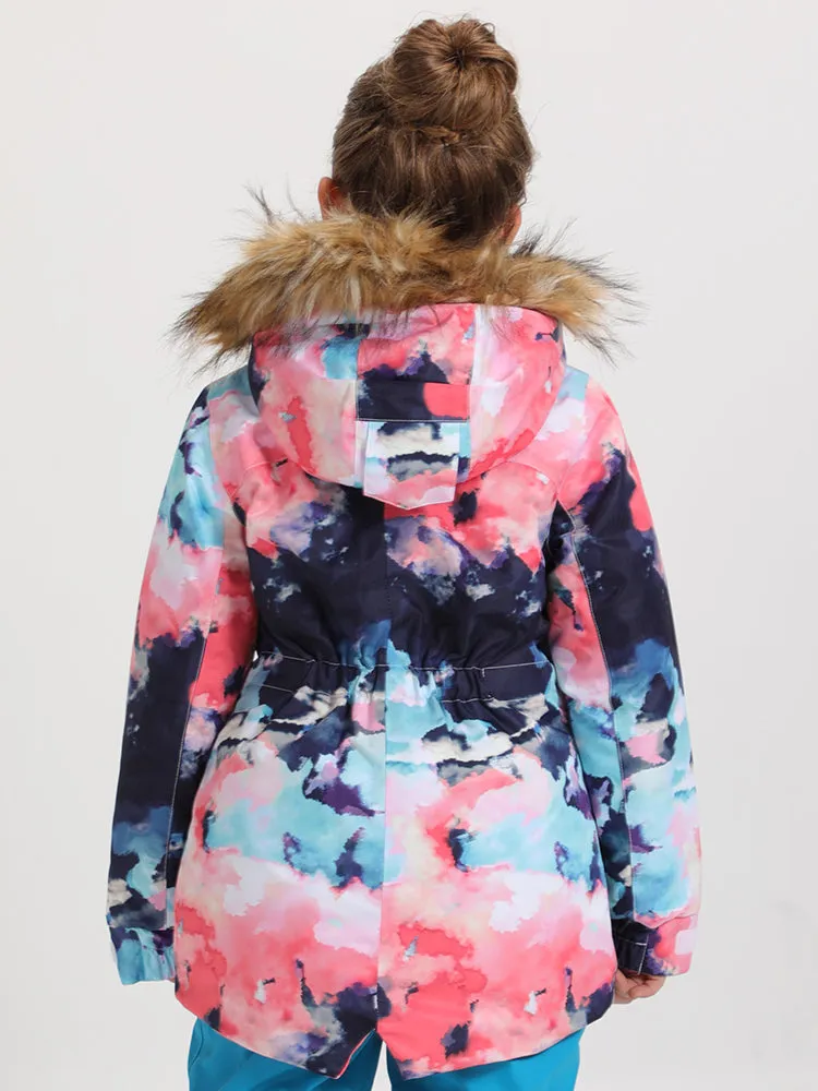 Kid's  Colorful Print Winter Insulated Snowboard Jacket