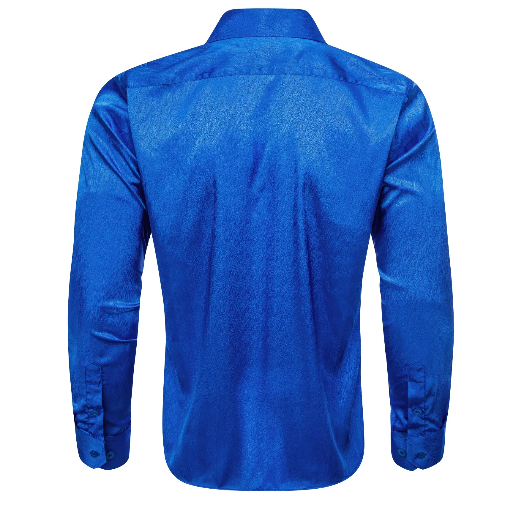 Klein Blue Novelty Silk Men's Long Sleeve Shirt