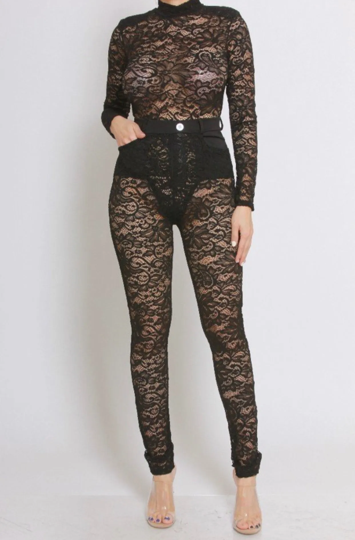 Laced up Bodysuit & Pants set