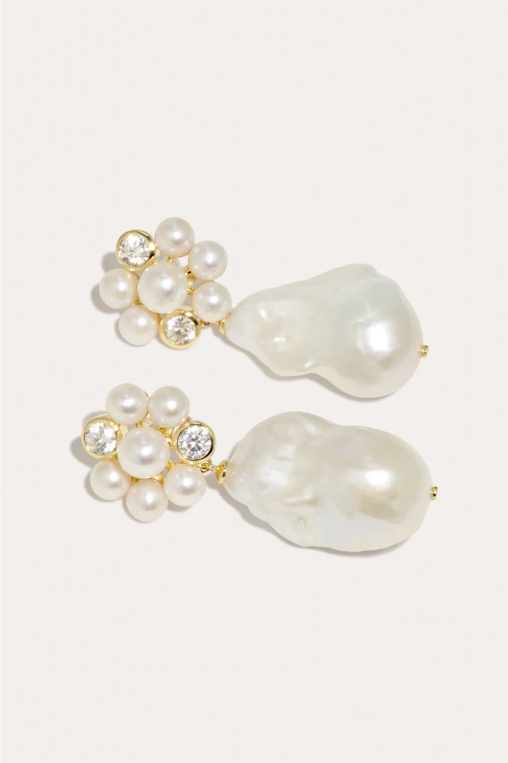 Lightdrops - Pearl and Zirconia Recycled Gold Vermeil Earrings