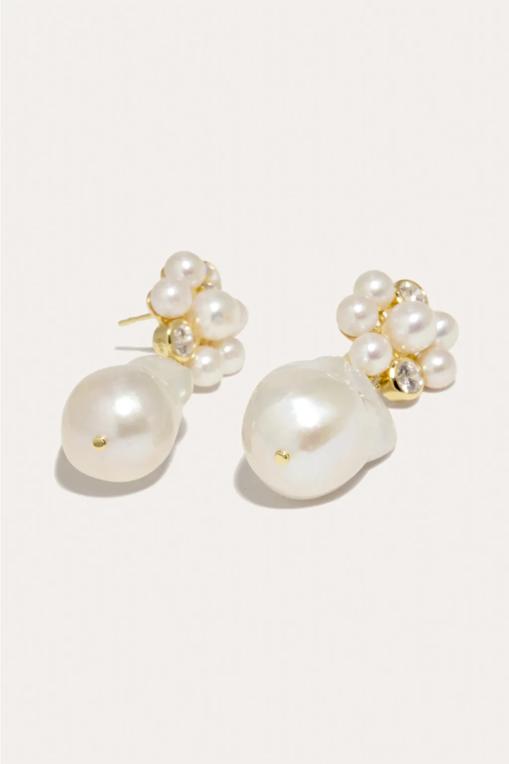 Lightdrops - Pearl and Zirconia Recycled Gold Vermeil Earrings