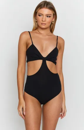 Lille Side Cut Out Knit Bodysuit Black