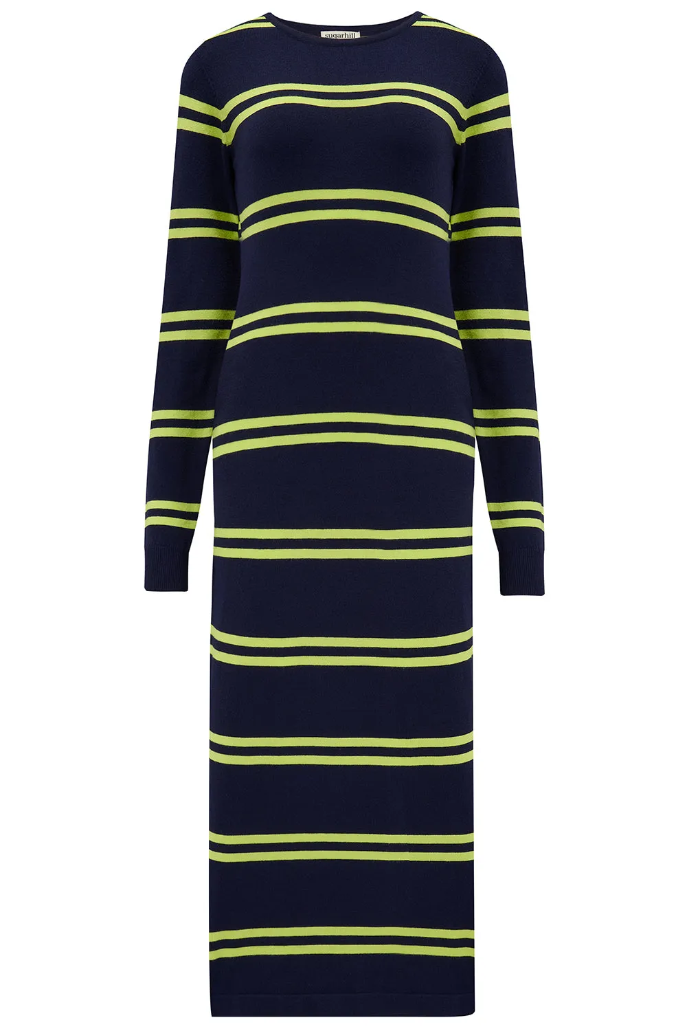 Liselle Knit Dress (Navy, Double Stripe)