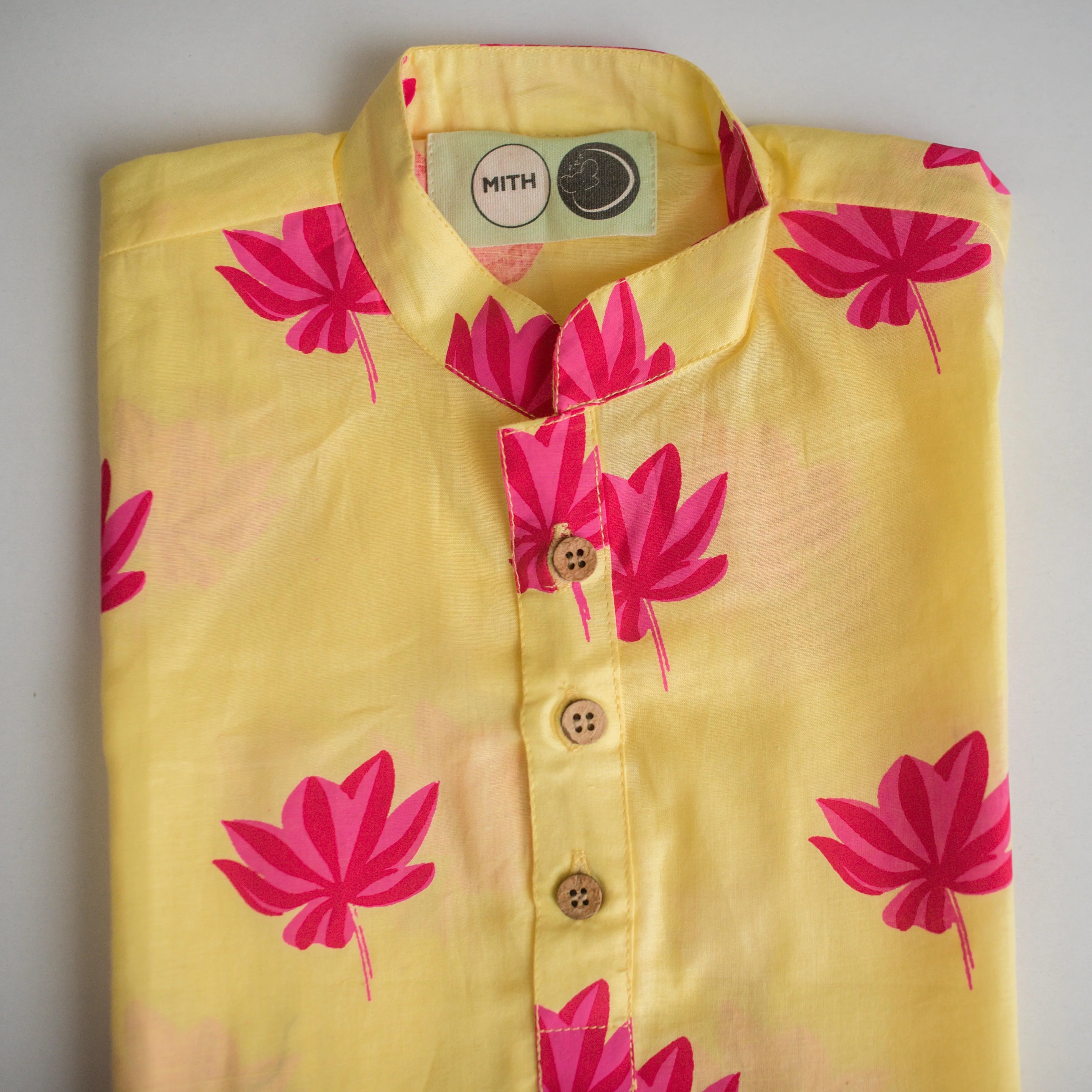 Lotus Bloom Boys Ethnic Wear-Yellow