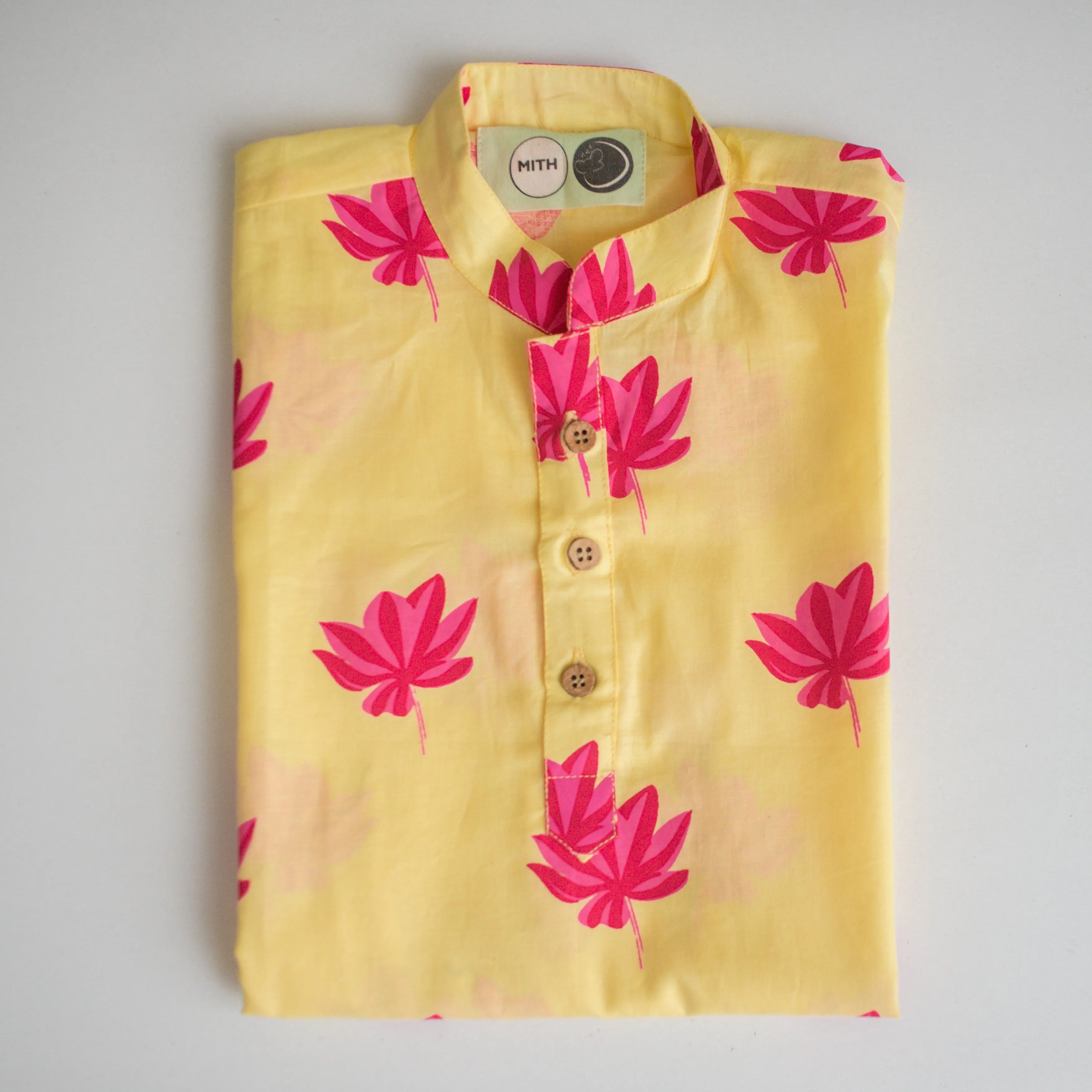 Lotus Bloom Boys Ethnic Wear-Yellow