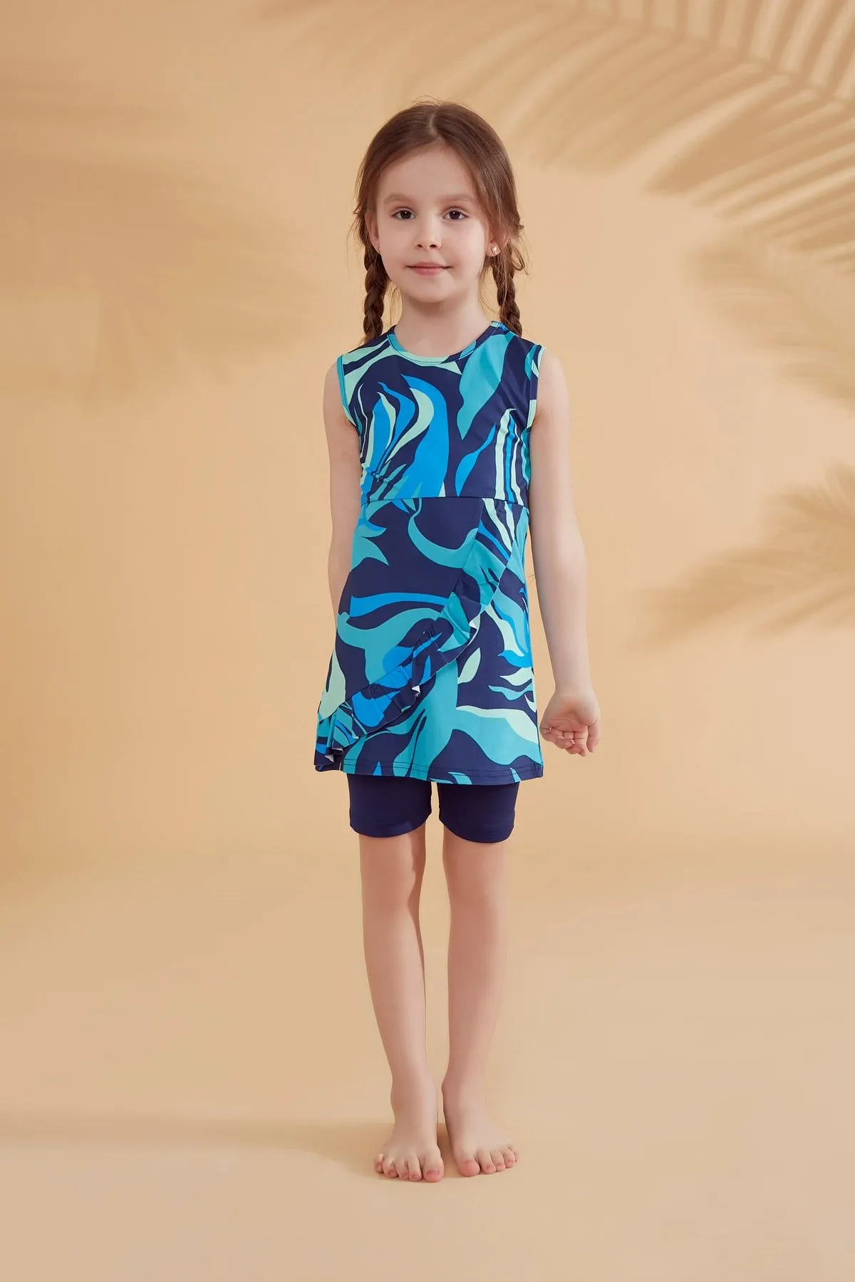 Lycra Navy Kids Swimsuit K2334