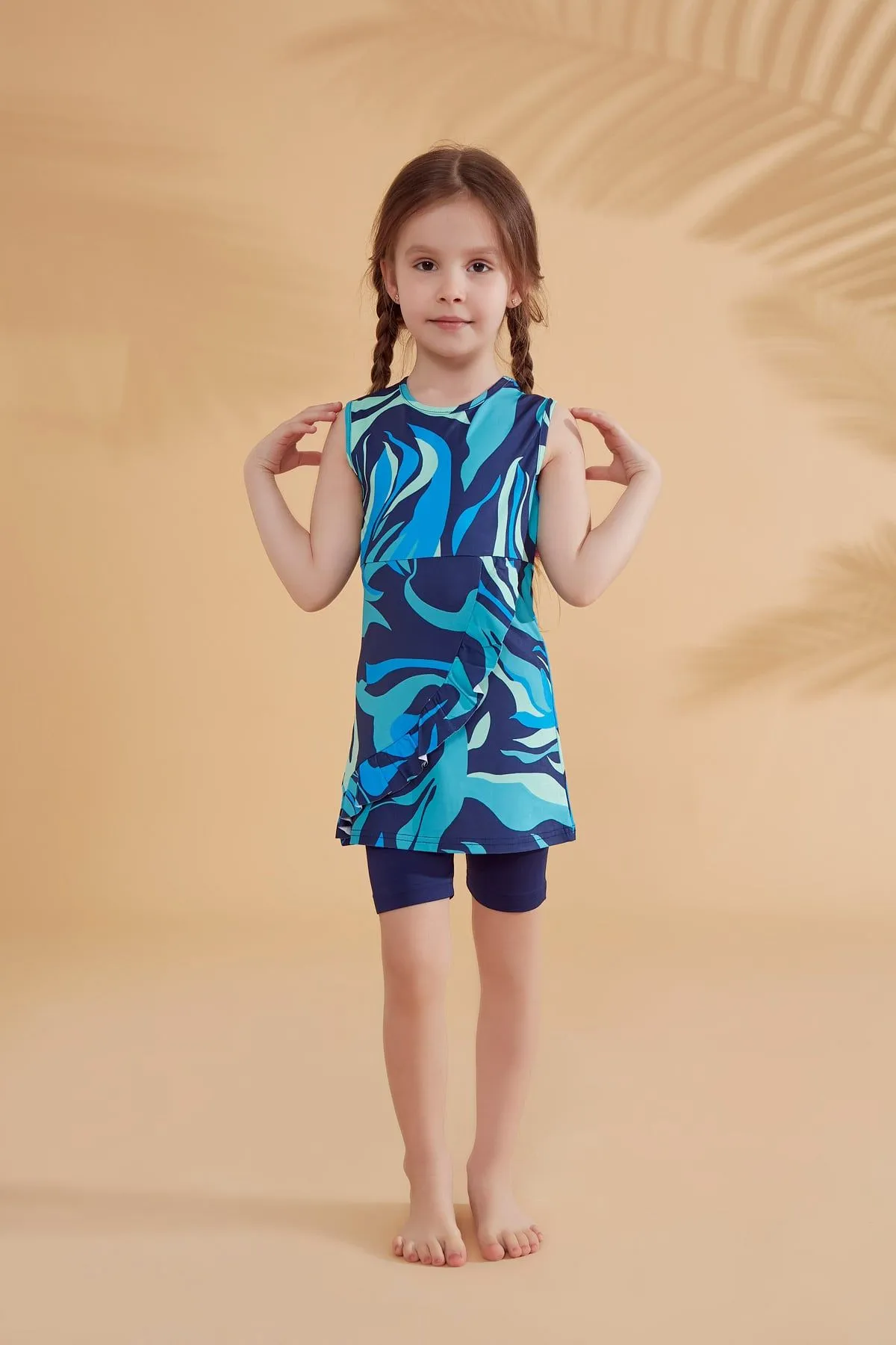 Lycra Navy Kids Swimsuit K2334