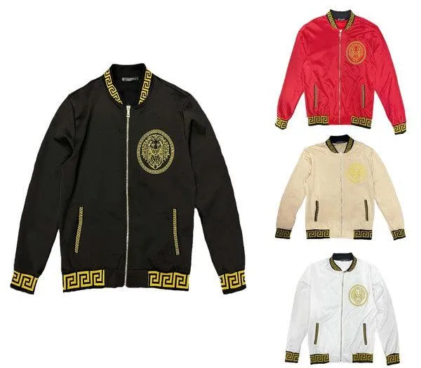 Mens Black And Gold Detail Track Suit Jacket