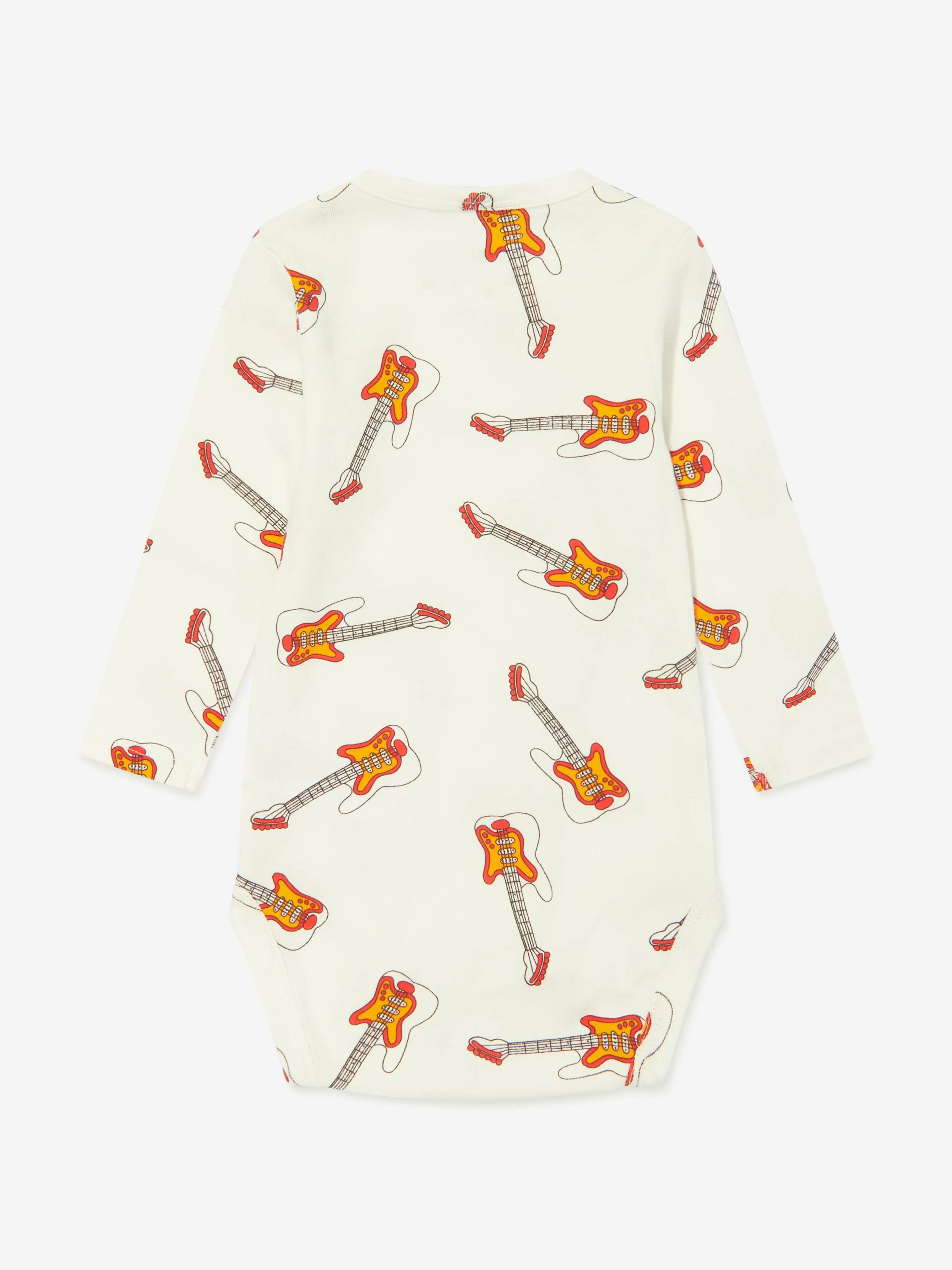 Mini Rodini Baby Guitar Print Bodysuit in White