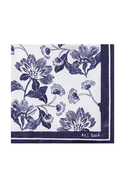 M.J. Bale - Kiwanuak Pocket Square - Indigo & White