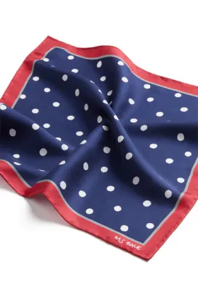 M.J. Bale - Mercury Pocket Square - Navy Red White