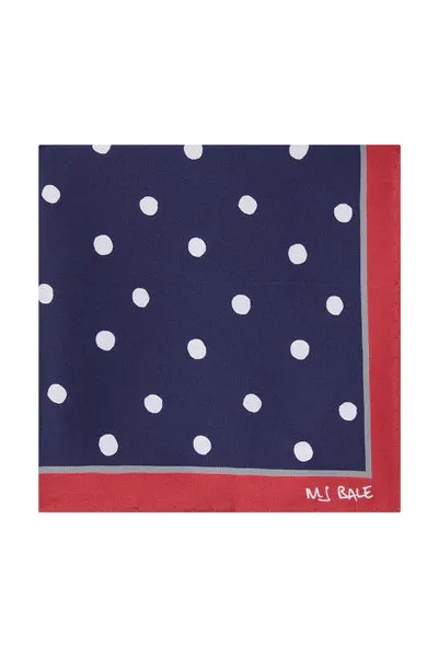 M.J. Bale - Mercury Pocket Square - Navy Red White