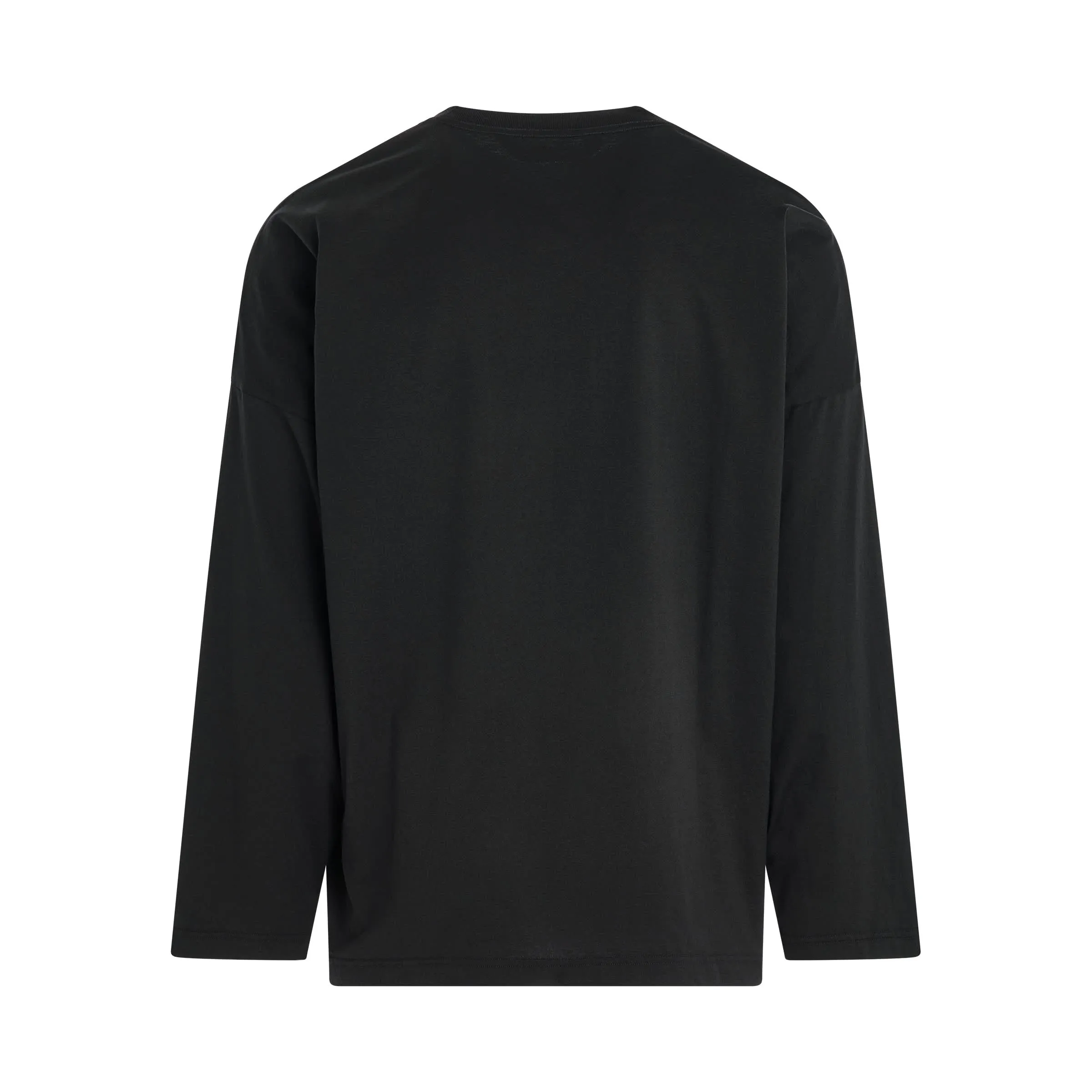 Monogram Long Sleeve Statement T-Shirt in Black