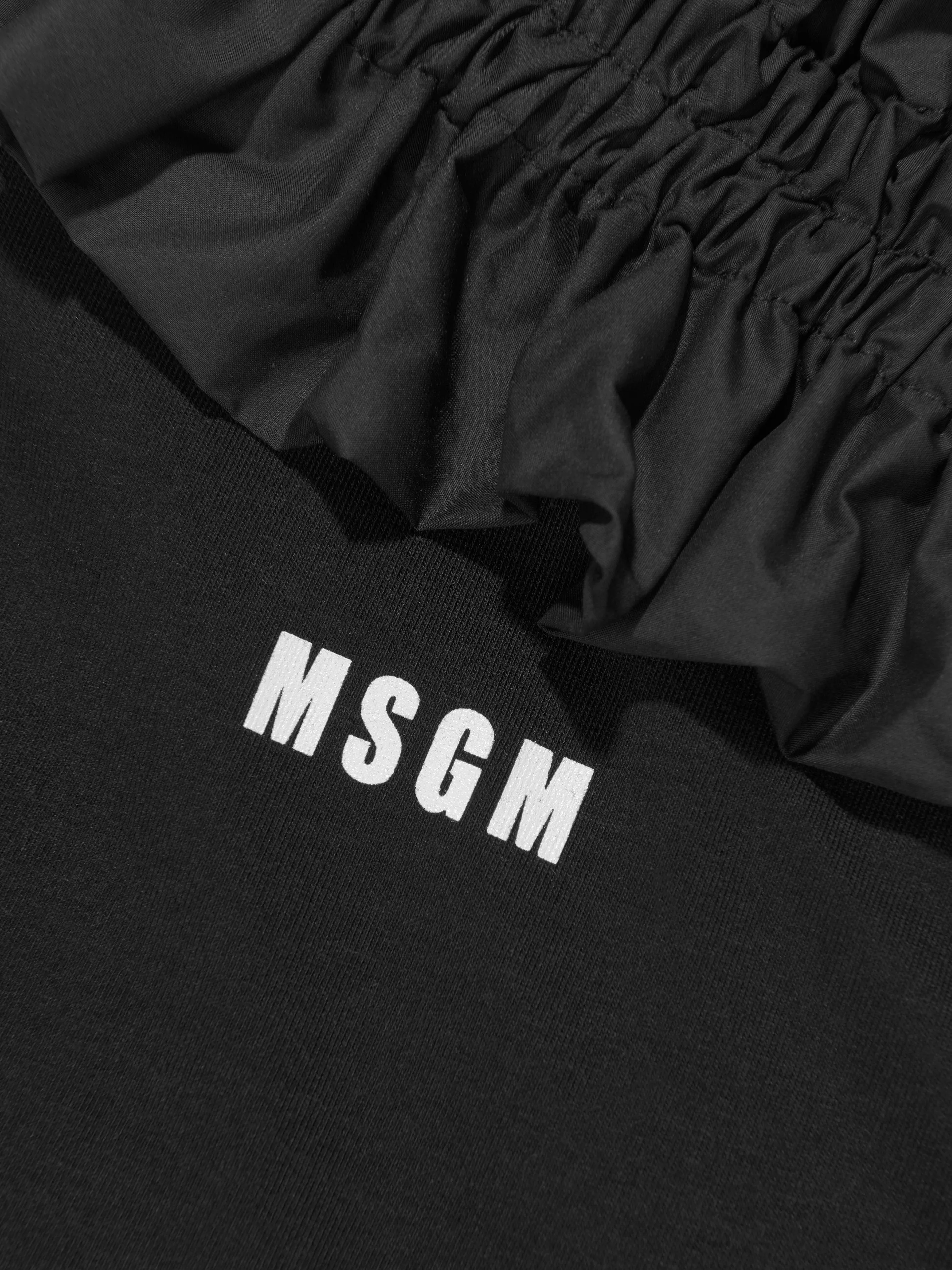 MSGM Girls Asymetrical Bodysuit in Black