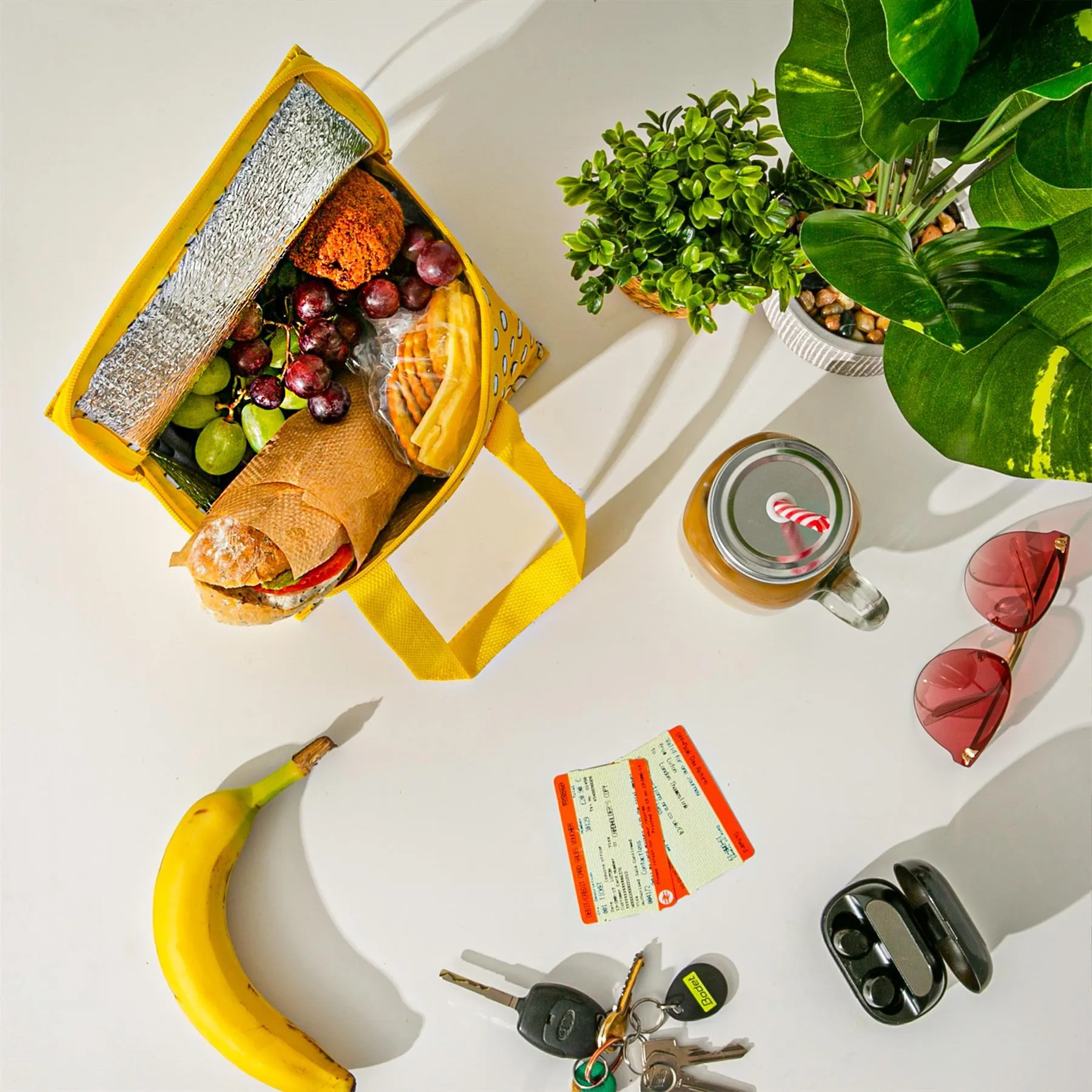 Mustard Polka Insulated Lunch Bag - By Nicholas Winter